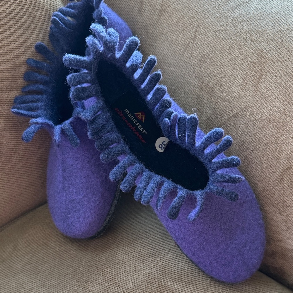 Purple Wool Slippers